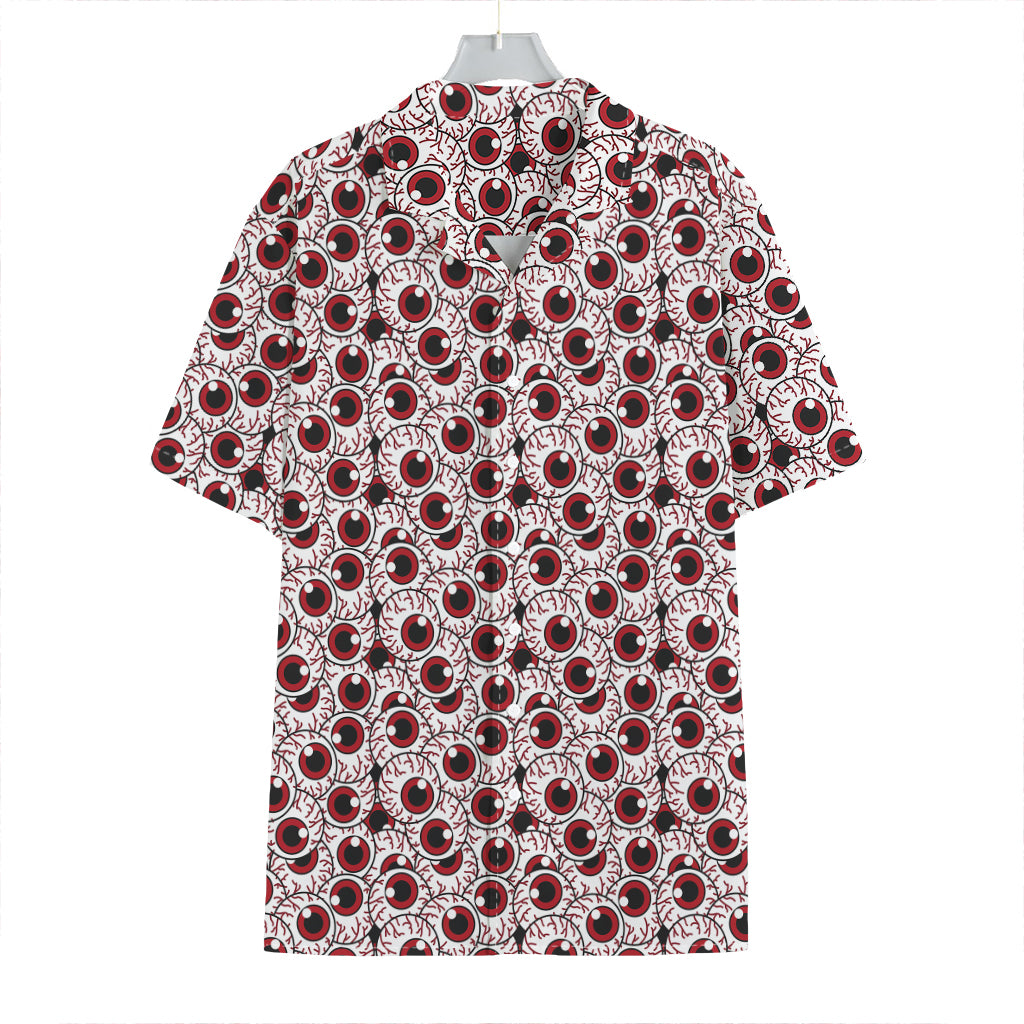 Creepy Red Eyeball Pattern Print Hawaiian Shirt