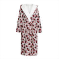 Creepy Red Eyeball Pattern Print Hooded Bathrobe