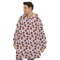 Creepy Red Eyeball Pattern Print Hoodie Blanket