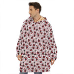 Creepy Red Eyeball Pattern Print Hoodie Blanket