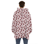 Creepy Red Eyeball Pattern Print Hoodie Blanket