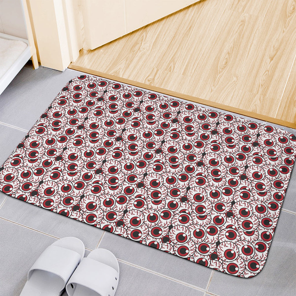 Creepy Red Eyeball Pattern Print Indoor Door Mat