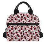 Creepy Red Eyeball Pattern Print Insulated Lunch Bag