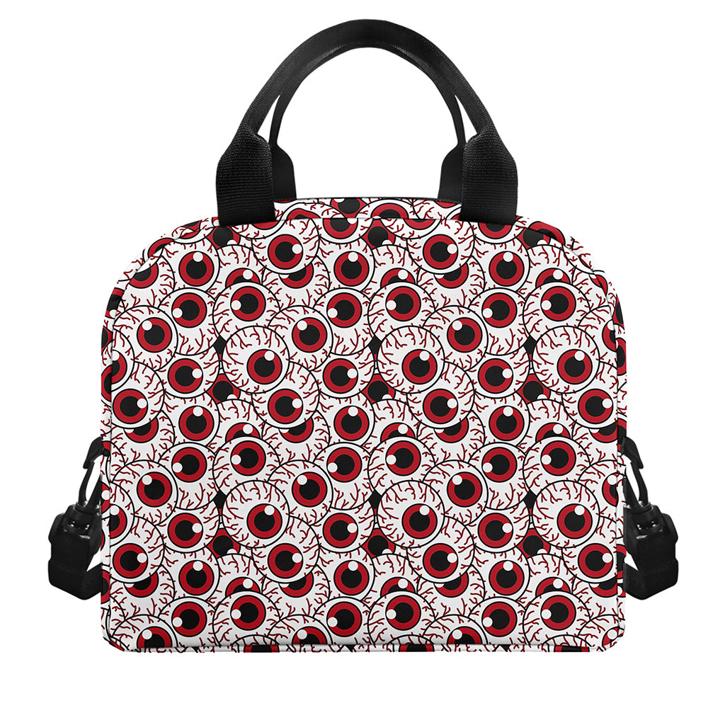 Creepy Red Eyeball Pattern Print Insulated Lunch Bag