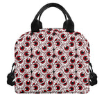 Creepy Red Eyeball Pattern Print Insulated Lunch Bag