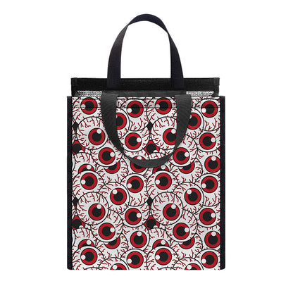 Creepy Red Eyeball Pattern Print Insulated Lunch Tote