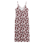 Creepy Red Eyeball Pattern Print Jersey Midi Cami Dress
