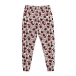 Creepy Red Eyeball Pattern Print Jogger Pants
