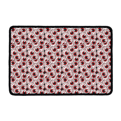Creepy Red Eyeball Pattern Print Kitchen Mat