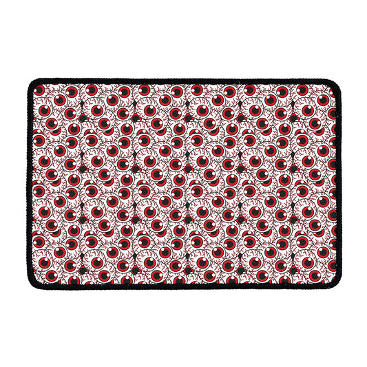 Creepy Red Eyeball Pattern Print Kitchen Mat