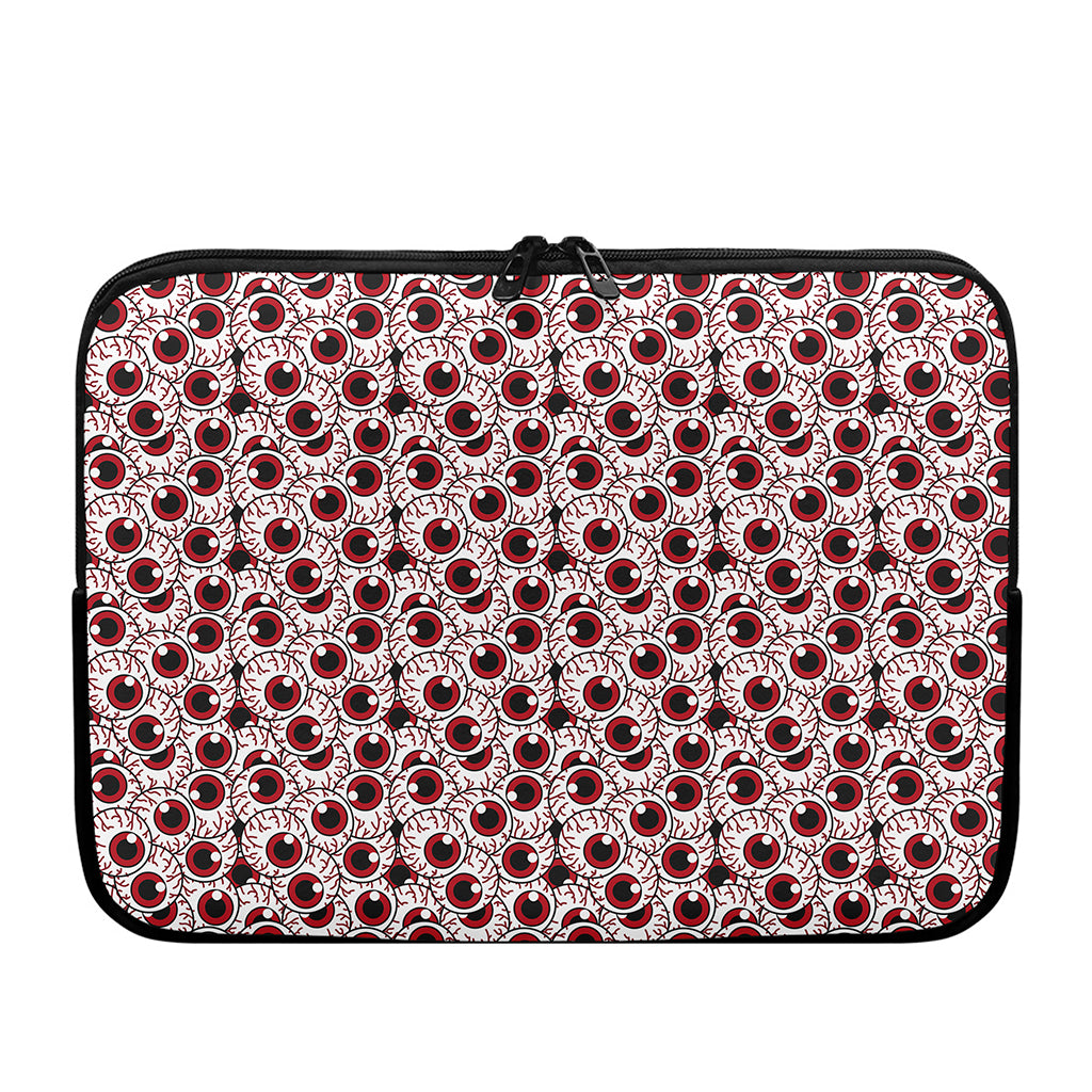 Creepy Red Eyeball Pattern Print Laptop Sleeve