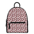 Creepy Red Eyeball Pattern Print Leather Backpack