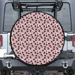 Creepy Red Eyeball Pattern Print Leather Spare Tire Cover