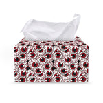 Creepy Red Eyeball Pattern Print Leather Tissue Box Cover