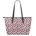 Creepy Red Eyeball Pattern Print Leather Tote Bag With Zipper