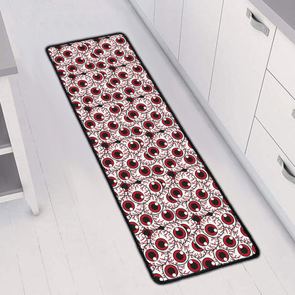 Creepy Red Eyeball Pattern Print Long Kitchen Mat