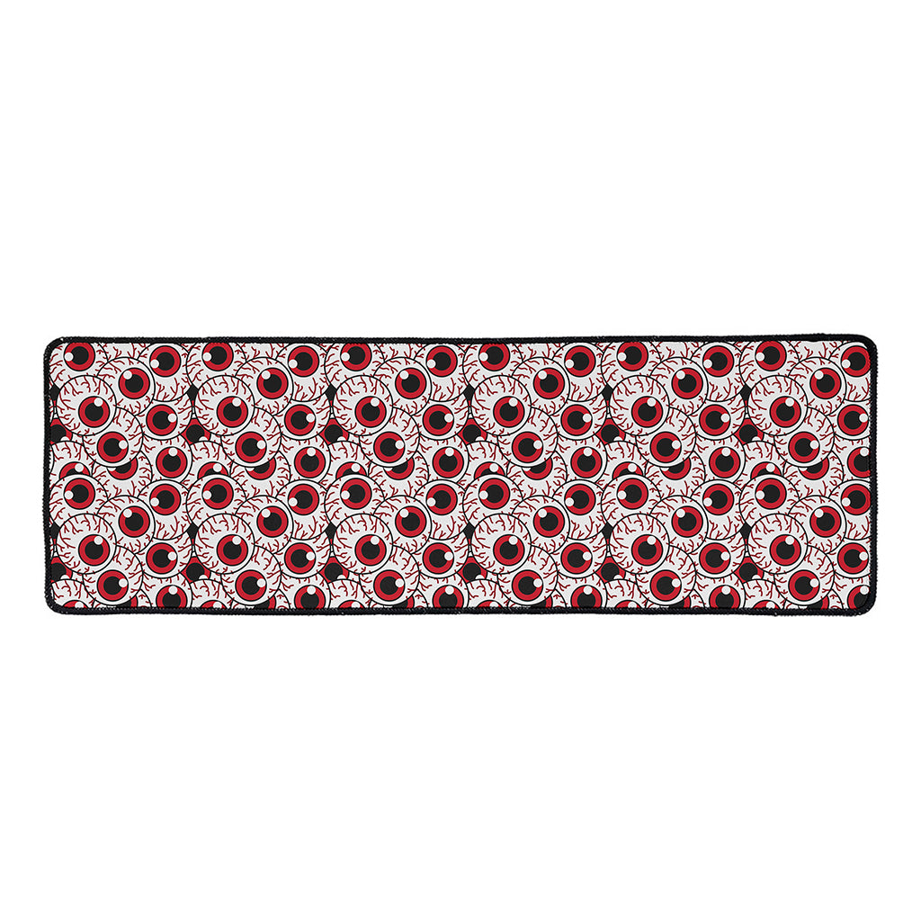 Creepy Red Eyeball Pattern Print Long Kitchen Mat
