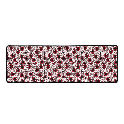 Creepy Red Eyeball Pattern Print Long Kitchen Mat