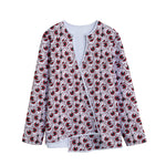 Creepy Red Eyeball Pattern Print Long Sleeve Short Coat