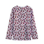 Creepy Red Eyeball Pattern Print Long Sleeve Short Coat