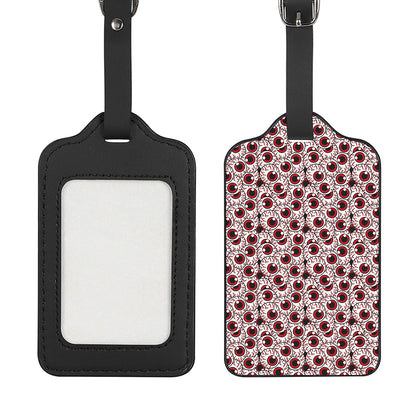 Creepy Red Eyeball Pattern Print Luggage Tag