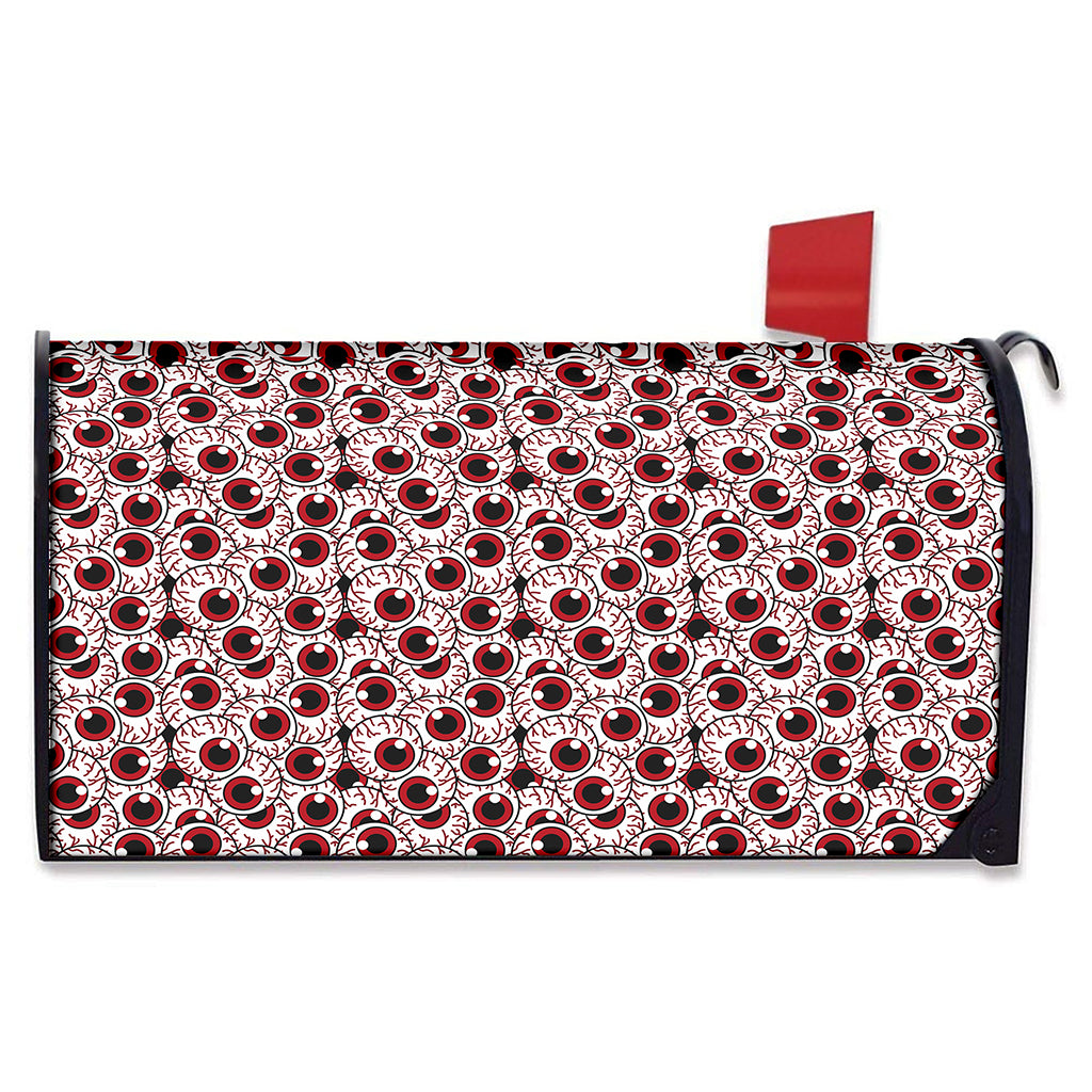 Creepy Red Eyeball Pattern Print Mailbox Cover