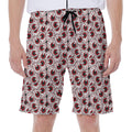 Creepy Red Eyeball Pattern Print Men's Beach Shorts