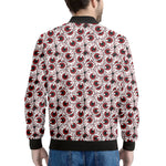 Creepy Red Eyeball Pattern Print Men's Bomber Jacket