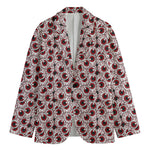 Creepy Red Eyeball Pattern Print Men's Cotton Blazer
