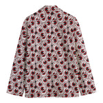 Creepy Red Eyeball Pattern Print Men's Cotton Blazer