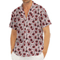 Creepy Red Eyeball Pattern Print Men's Deep V-Neck Shirt
