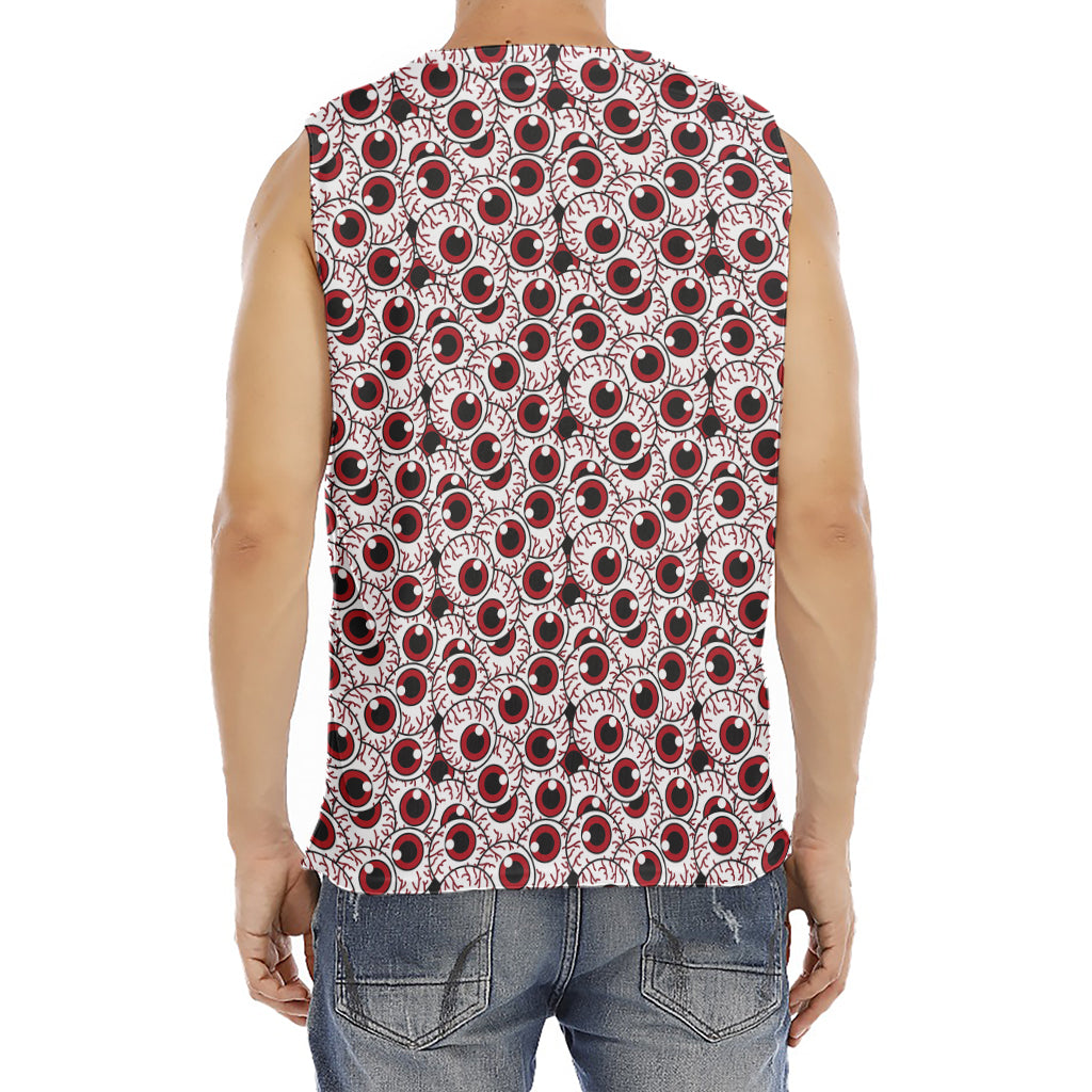 Creepy Red Eyeball Pattern Print Men's Fitness Tank Top