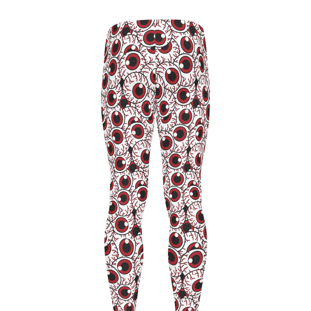 Creepy Red Eyeball Pattern Print Men's leggings