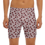 Creepy Red Eyeball Pattern Print Men's Long Boxer Briefs