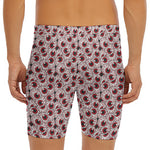 Creepy Red Eyeball Pattern Print Men's Long Boxer Briefs