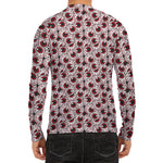 Creepy Red Eyeball Pattern Print Men's Long Sleeve Rash Guard