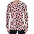 Creepy Red Eyeball Pattern Print Men's Long Sleeve T-Shirt