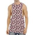 Creepy Red Eyeball Pattern Print Men's Muscle Tank Top