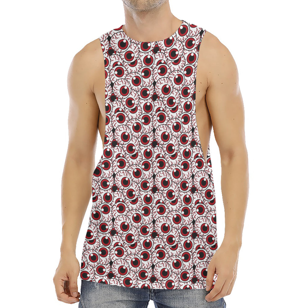 Creepy Red Eyeball Pattern Print Men's Muscle Tank Top