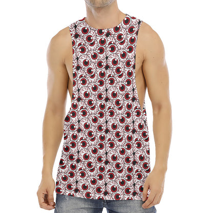 Creepy Red Eyeball Pattern Print Men's Muscle Tank Top