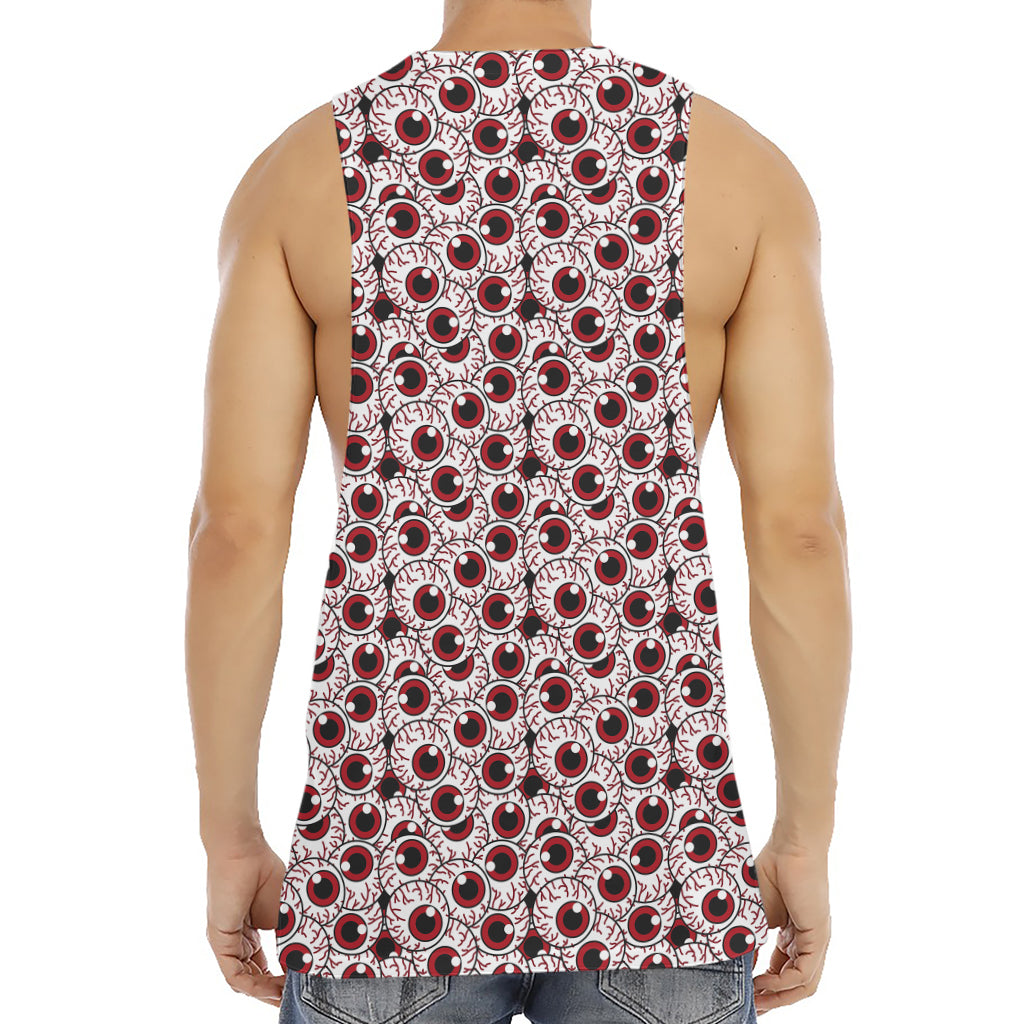 Creepy Red Eyeball Pattern Print Men's Muscle Tank Top