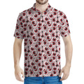 Creepy Red Eyeball Pattern Print Men's Polo Shirt