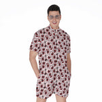 Creepy Red Eyeball Pattern Print Men's Rompers
