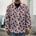 Creepy Red Eyeball Pattern Print Men's Shirt Jacket