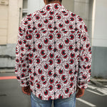 Creepy Red Eyeball Pattern Print Men's Shirt Jacket