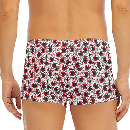 Creepy Red Eyeball Pattern Print Men's Short Boxer Briefs