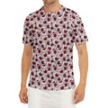 Creepy Red Eyeball Pattern Print Men's Short Sleeve Rash Guard