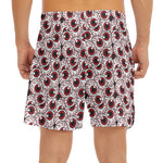 Creepy Red Eyeball Pattern Print Men's Split Running Shorts