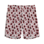 Creepy Red Eyeball Pattern Print Men's Sports Shorts