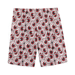 Creepy Red Eyeball Pattern Print Men's Sports Shorts